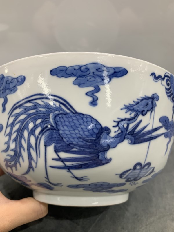 清道光青花四灵图墩式大碗 - 图7