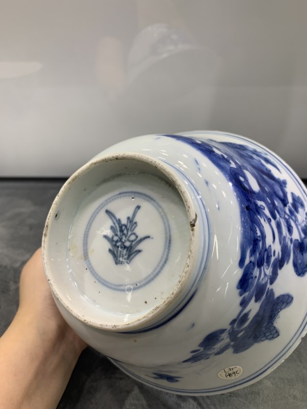 清康熙青花花鸟纹大碗 - 图11