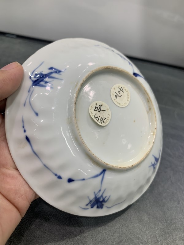 清康熙青花山水楼阁纹模印小盘 - 图6