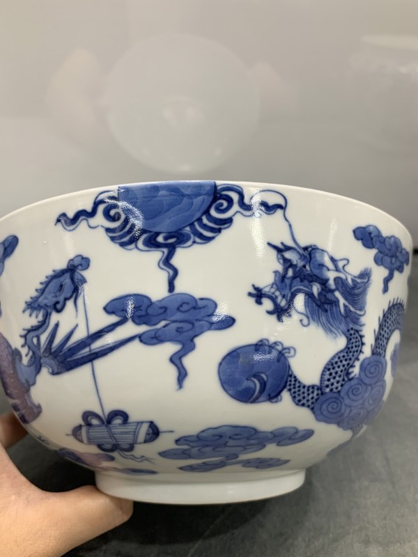 清道光青花四灵图墩式大碗 - 图8