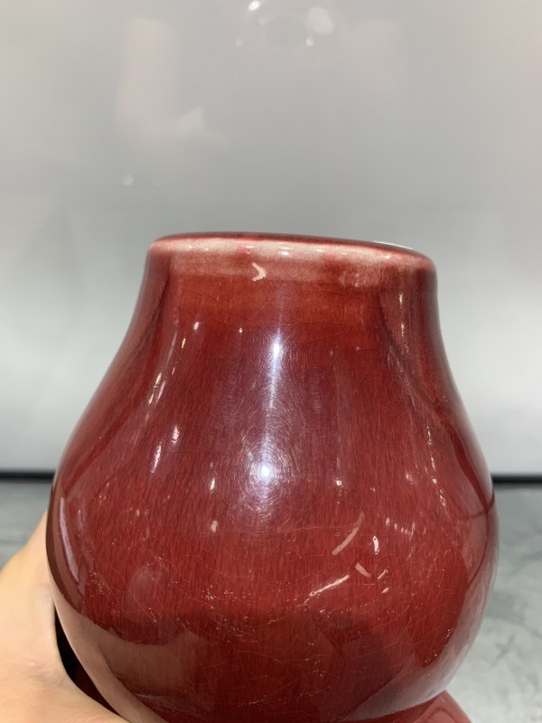清晚期钧红釉葫芦形庙顶 - 图11