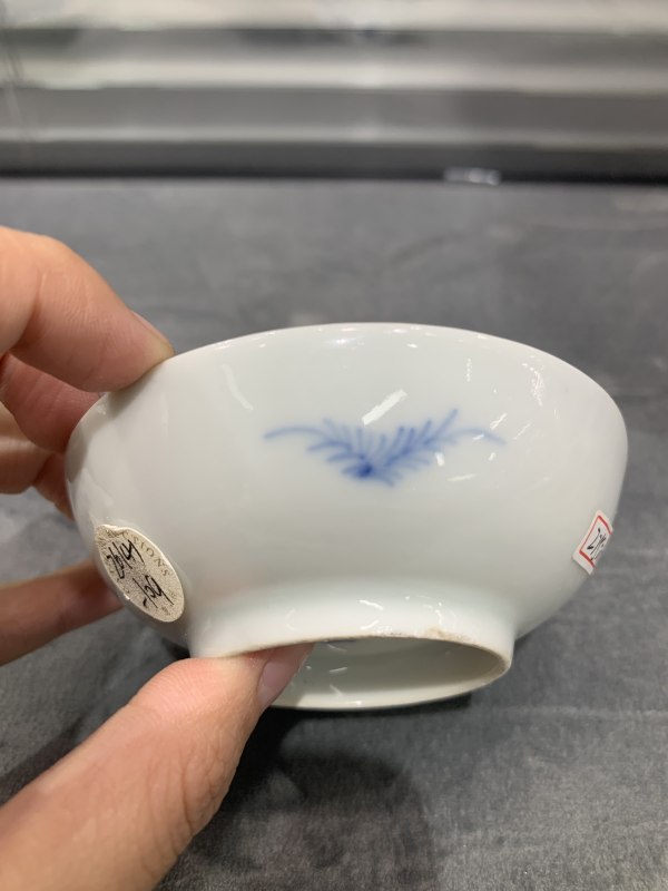 清道光青花柳树牡牛图小盘一对 - 图7