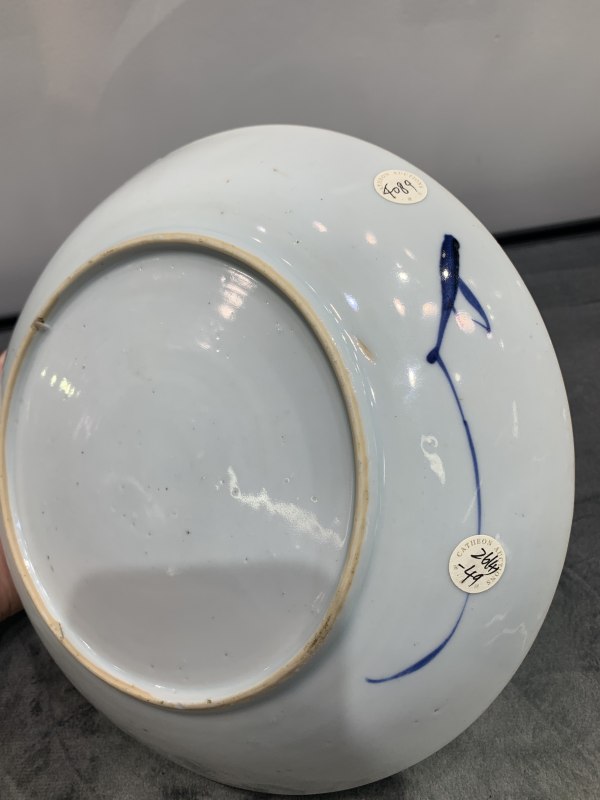 清康熙青花加彩花鸟纹盘 - 图7