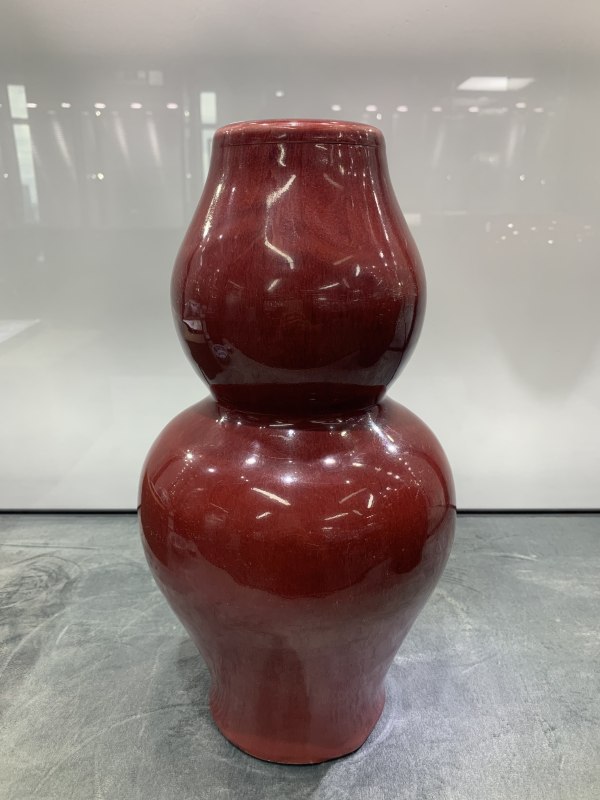 清晚期钧红釉葫芦形庙顶 - 图2