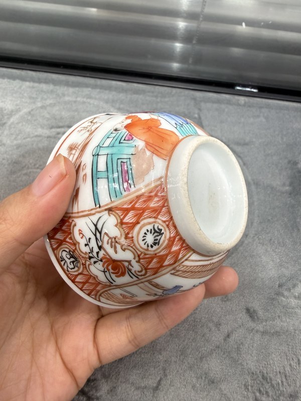 清乾隆广彩人物故事纹茶园 - 图9