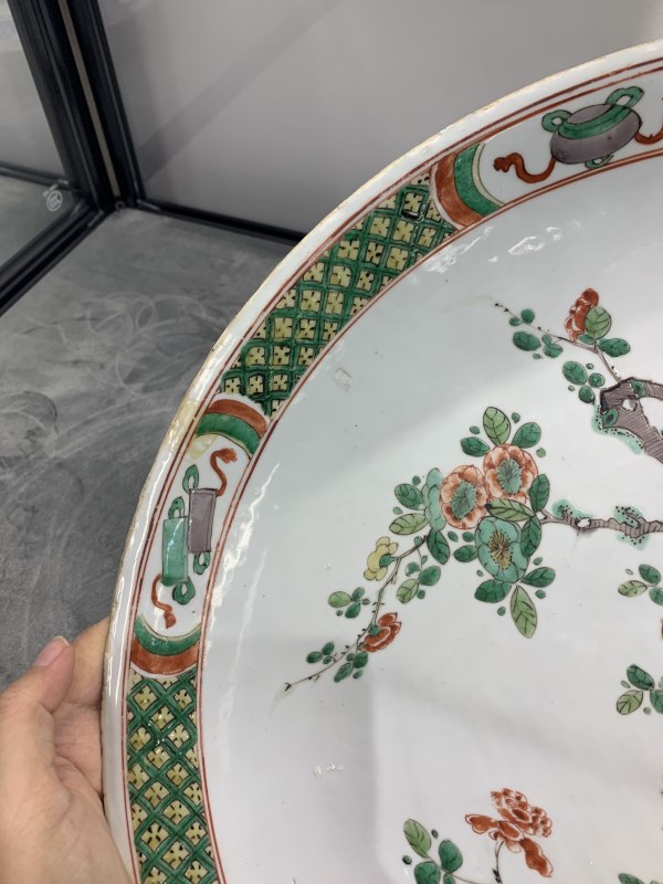 清康熙五彩花鸟纹大盘 - 图6