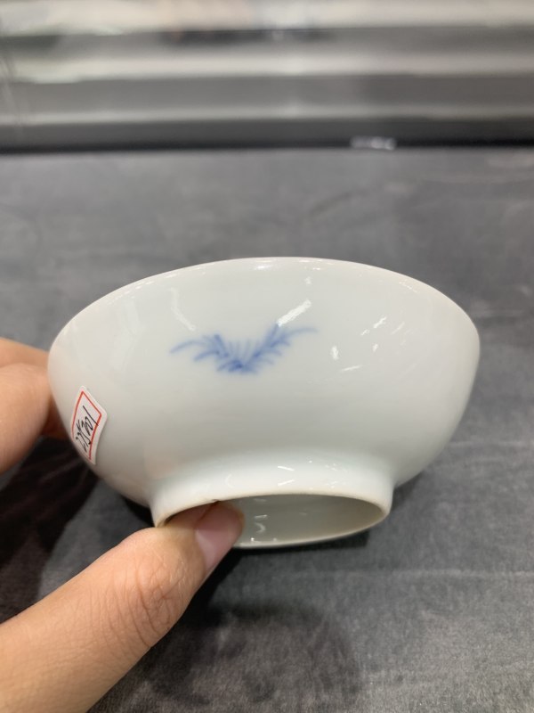 清道光青花柳树牡牛图小盘一对 - 图8