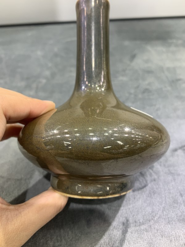 清晚期茶叶末釉荸荠瓶 - 图6