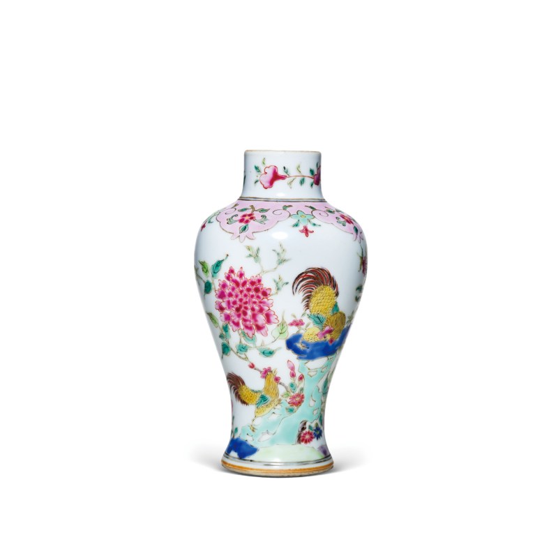 清晚期粉彩富贵大吉图瓶