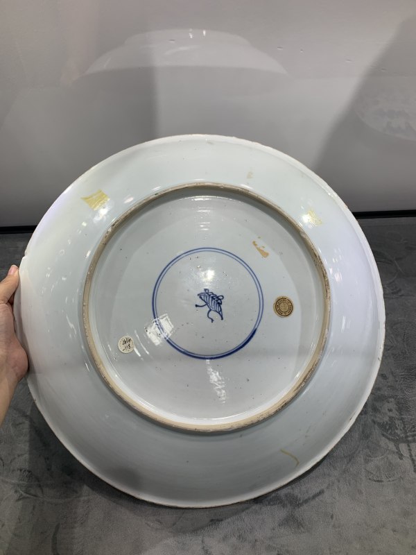 清康熙五彩花鸟纹大盘 - 图7