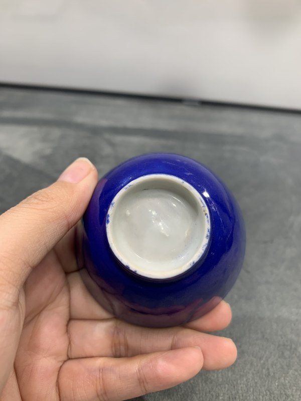 清晚期蓝釉小杯 - 图6