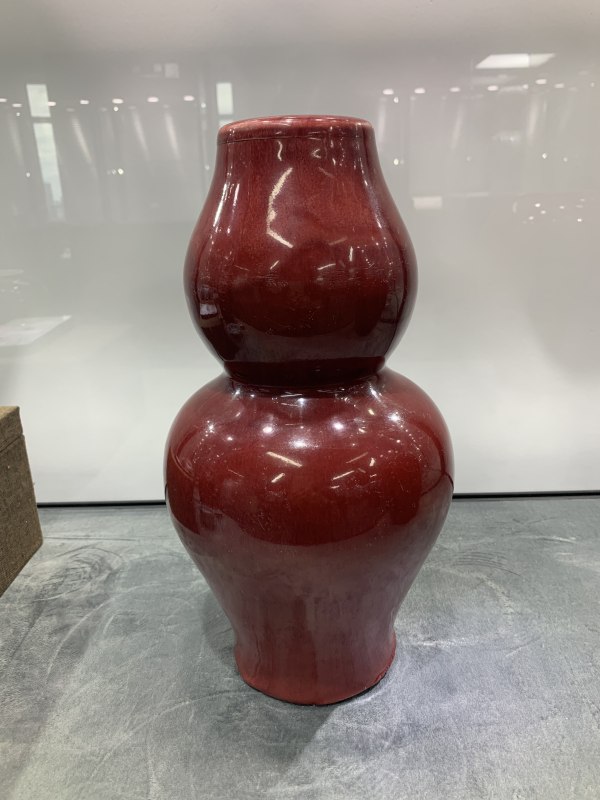清晚期钧红釉葫芦形庙顶 - 图3