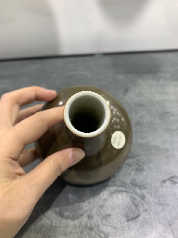 清晚期茶叶末釉荸荠瓶 - 图7