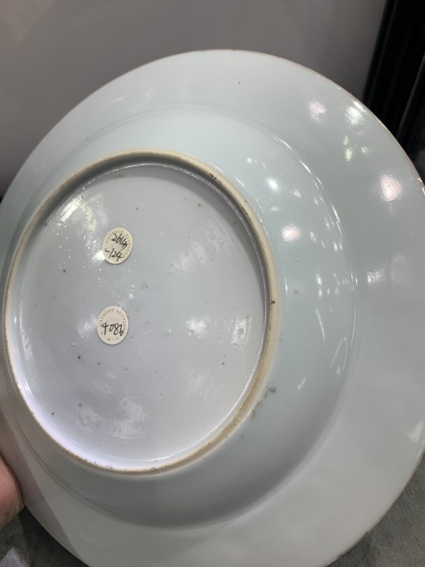 清雍正青花山水楼阁纹折沿盘 - 图8