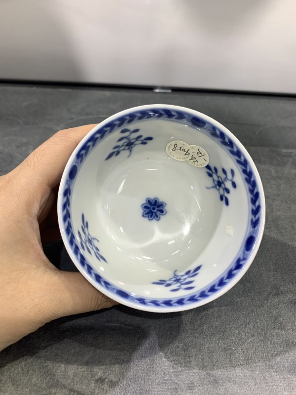 清康熙青花花鸟人物纹茶园 - 图6