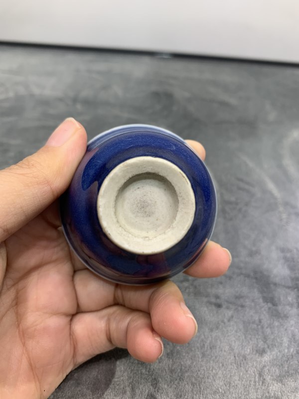 清雍正蓝釉小杯 - 图6