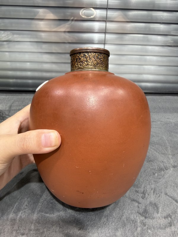 清紫砂茶叶罐（包铜口） - 图4