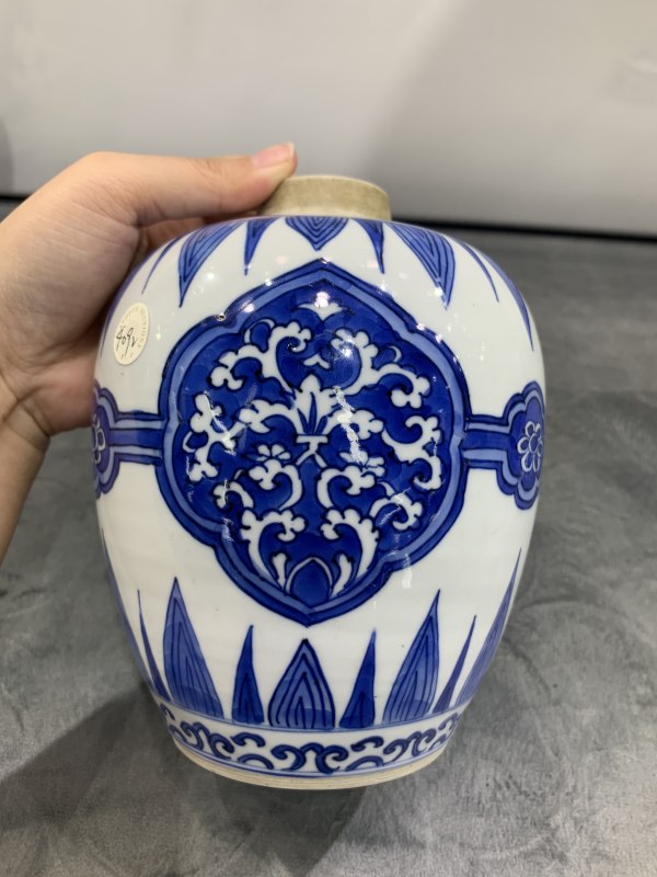 清康熙青花蕉叶如意纹莲子罐 - 图2