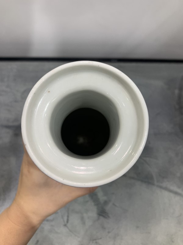 清晚期青花吕布戏貂蝉棒槌瓶 - 图7