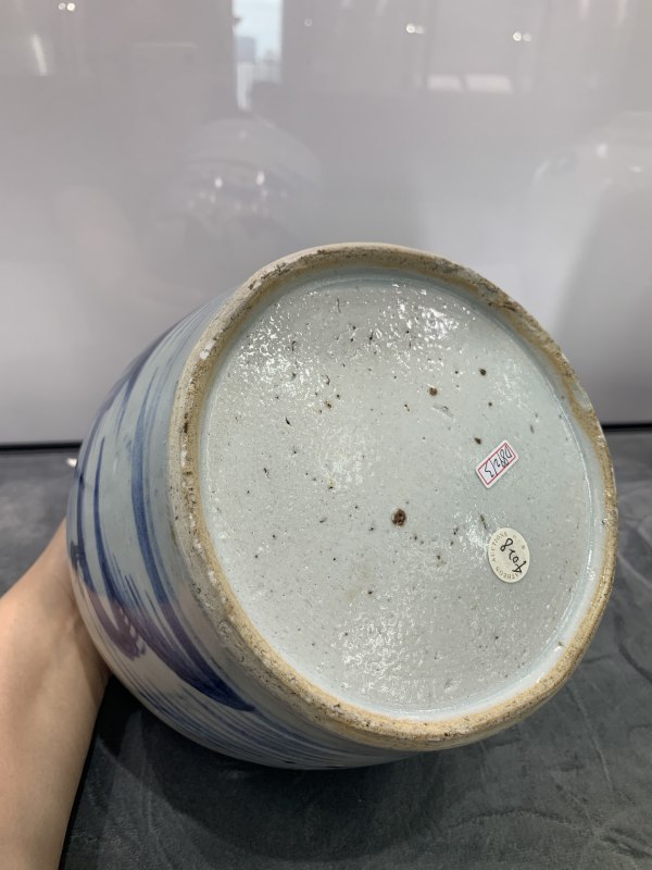 清中期青花山水楼阁纹罐 - 图10