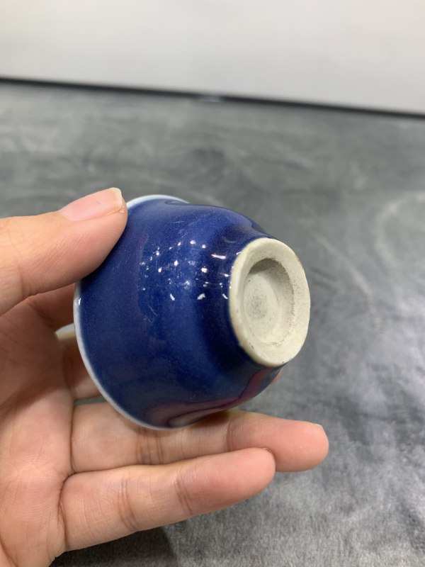 清雍正蓝釉小杯 - 图7