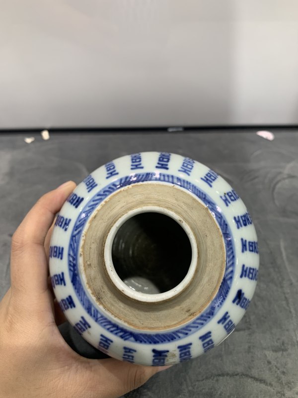 清雍正青花百寿纹小罐 - 图6