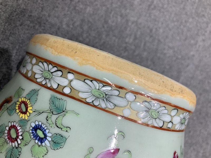 清道光粉青釉青花堆白加彩仙人乘槎渡鹊桥纹双耳大瓶 - 图15