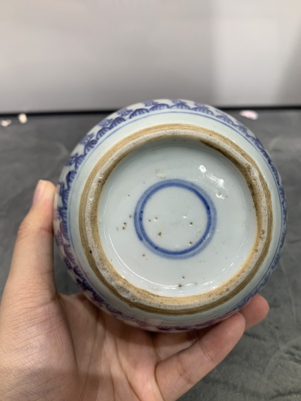 清雍正青花百寿纹小罐 - 图7