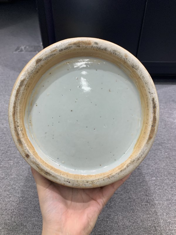 清道光粉青釉青花堆白加彩仙人乘槎渡鹊桥纹双耳大瓶 - 图16
