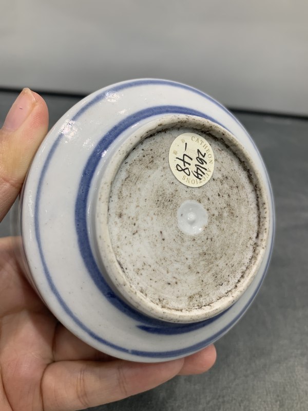 清乾隆青花山水楼阁纹水盂 - 图10