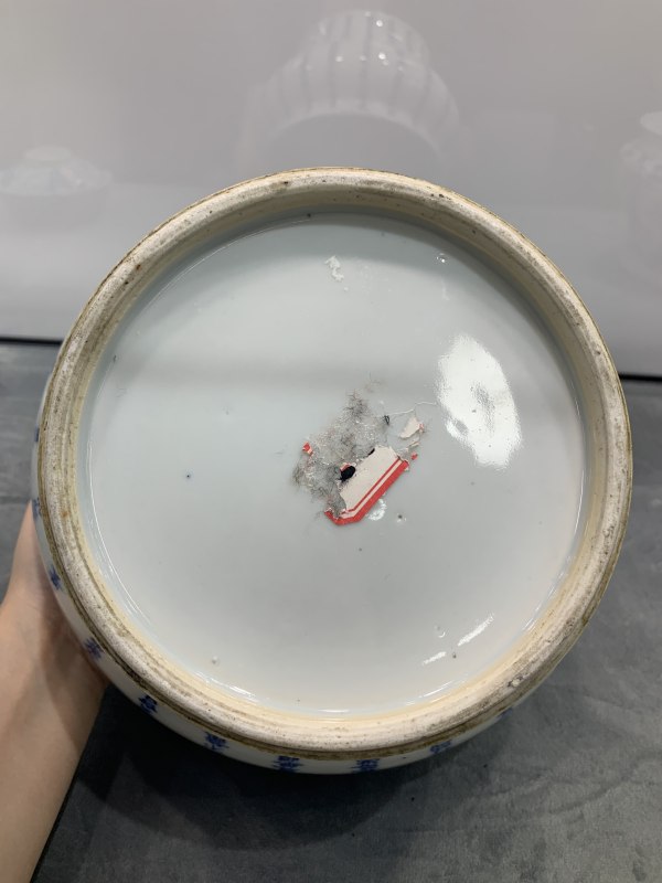 清晚期青花诗文马蹄尊 - 图8