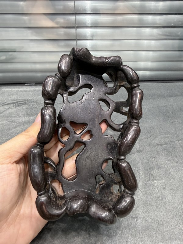 清晚期孔雀石荷叶形洗（带木座） - 图8