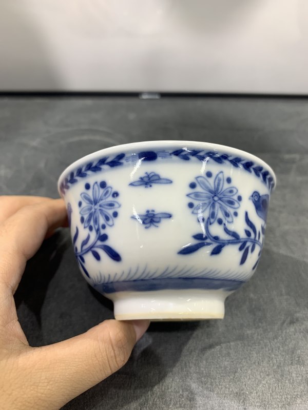 清康熙青花花鸟人物纹茶园 - 图3