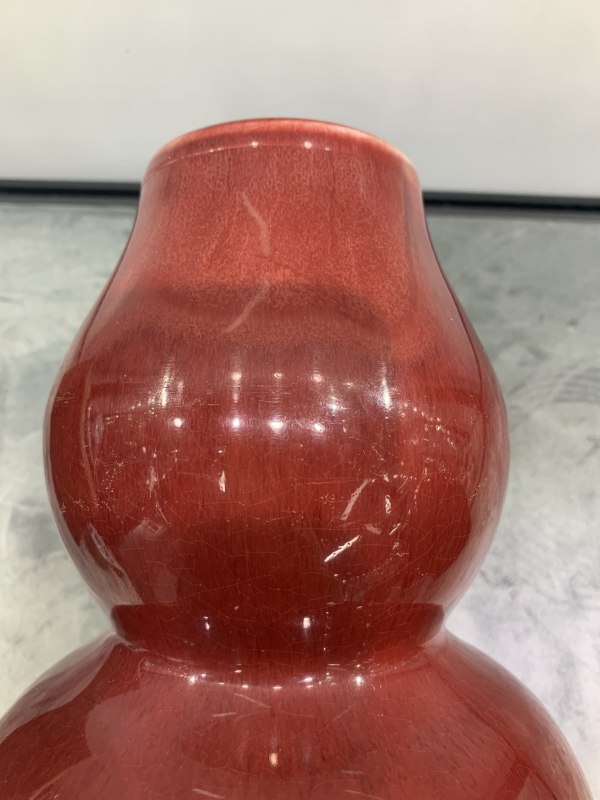 清晚期钧红釉葫芦形庙顶 - 图9