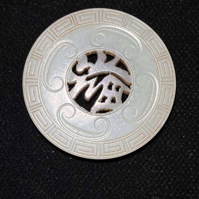 镂空五鱼纳福白玉圆佩 - 图5