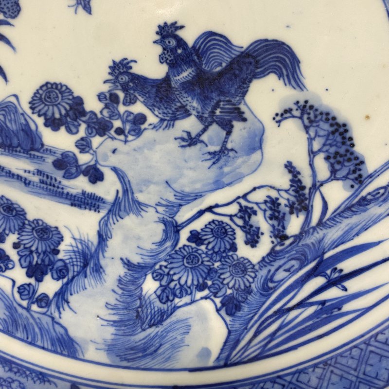 清晚期 青花喜上眉梢纹盘 - 图6