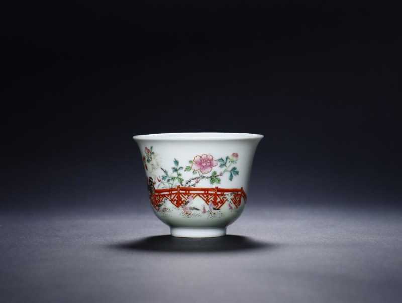 清光绪 粉彩“三公”图杯 - 图3