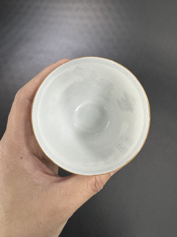 民国 仿珐琅彩婴戏图诗文薄胎杯 - 图8