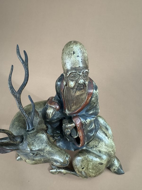 明 铜漆彩绘高士骑鹿香薰 - 图4