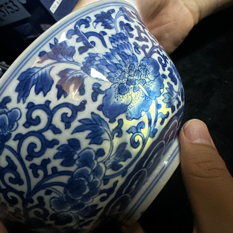 清康熙 青花缠枝牡丹纹碗 - 图13