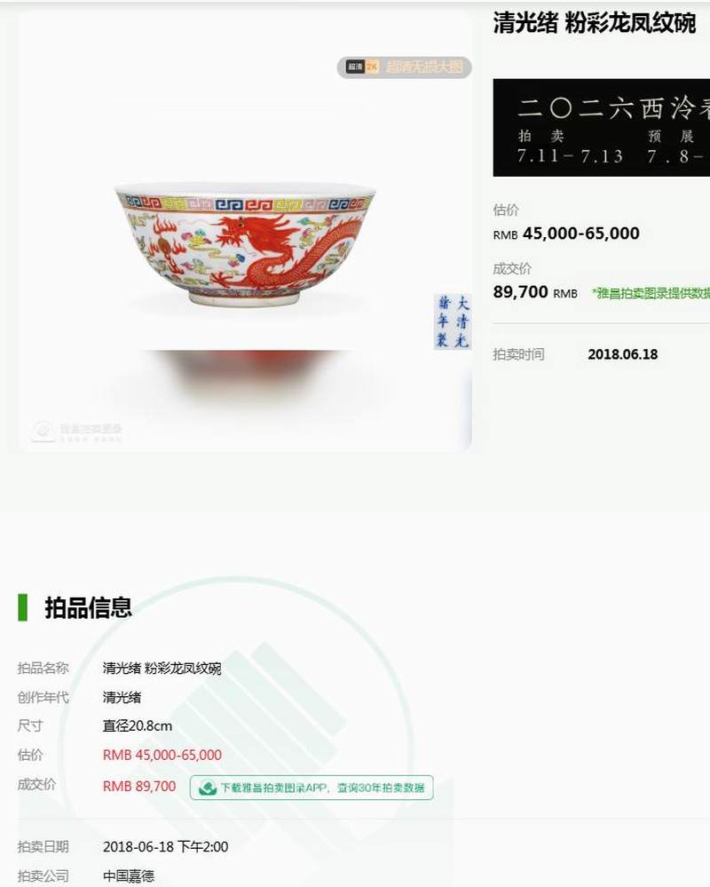 清光绪 粉彩云龙纹茶碗 - 图19