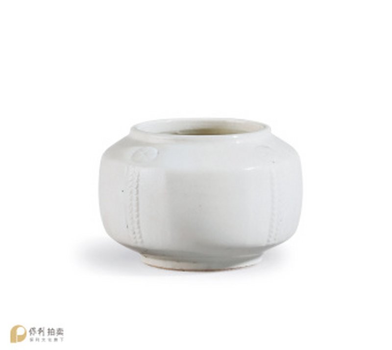 明 白釉绳纹水盂