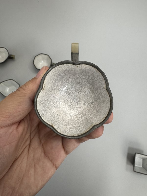 清 竹香刻锡制各式杯10只 - 图11