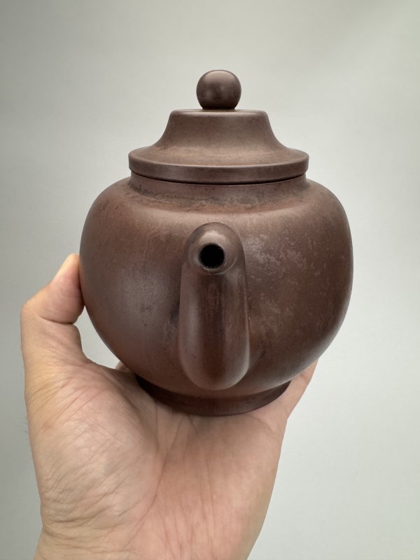 清 邵友兰款紫泥笠帽壶 - 图4
