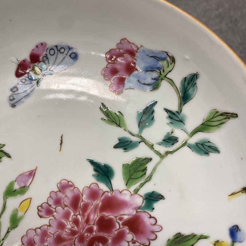 清雍正 粉彩花卉纹盘 - 图7