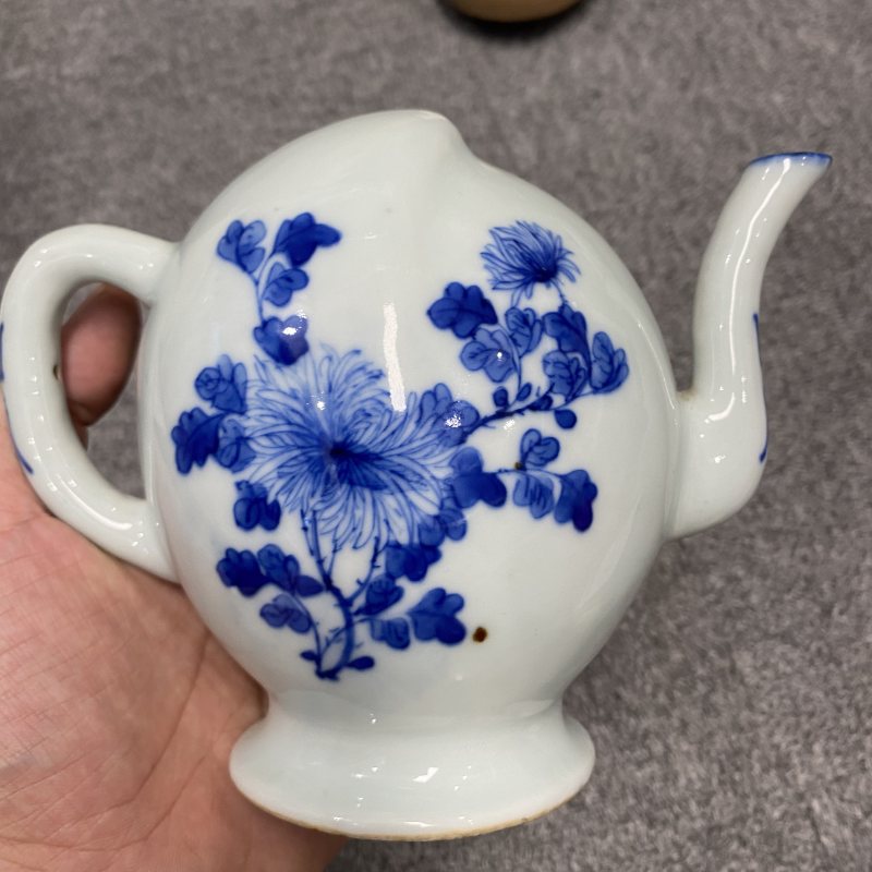 清晚期 青花花鸟纹倒流壶 - 图8