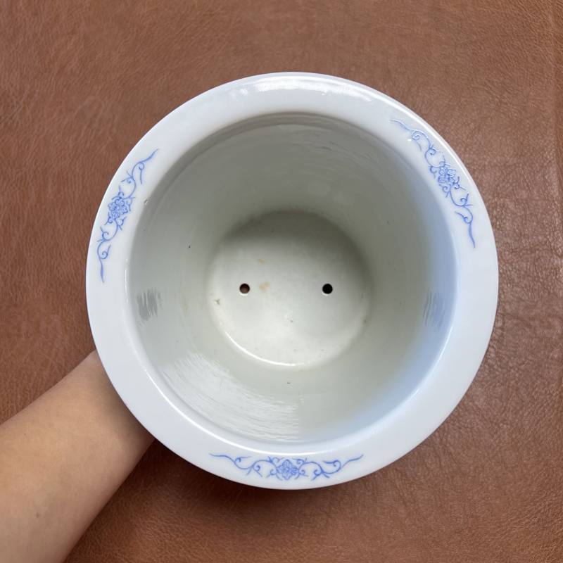 民国 “道光御制”款粉彩折枝花卉纹花盆一对 - 图8