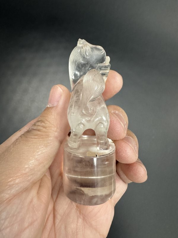明 水晶雕麒麟钮章料 - 图7