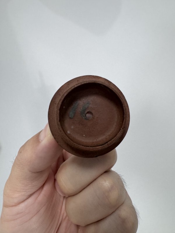 清早期-中期 德化窑白釉刻骏马图八方杯、紫泥加蓝彩癞瓜花卉纹书卷式双联壶一组 - 图13