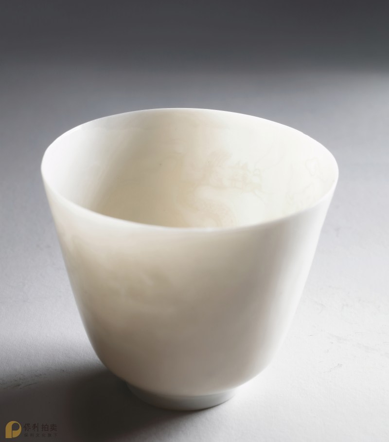 明 白胎脱胎沥粉云龙纹卵幕杯 - 图4